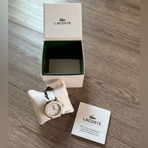 🐊 Lacoste watch with white genuine leather logo band